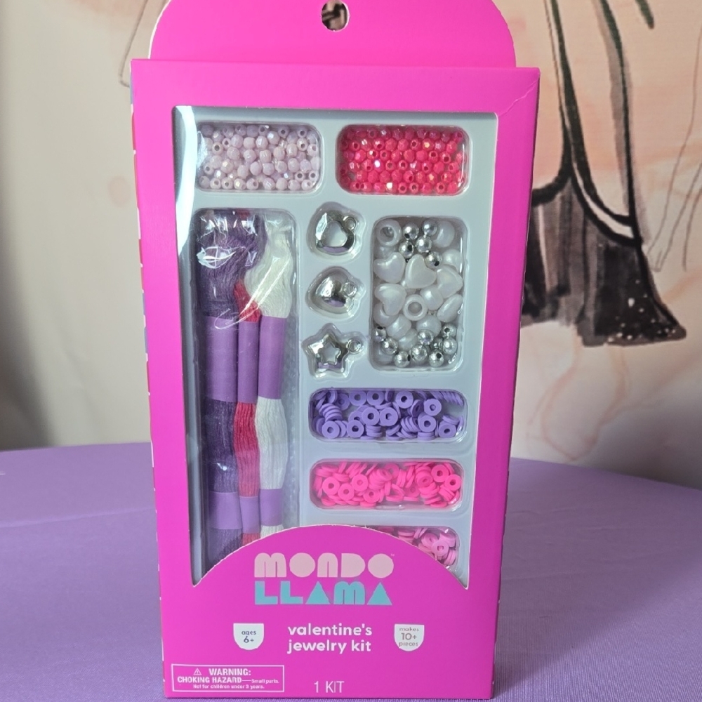 Mondo Llama Valentine's Jewelry Kit - Pink and Purple